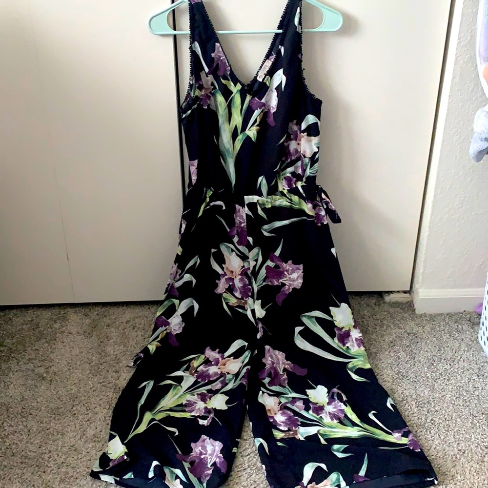 Elaine Rose Wide leg , side tie romper